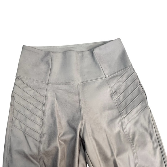 Athleta Delancey Gleam Moto Tight Leggings ribbed grey Zip ankle size XXS - Picture 8 of 11